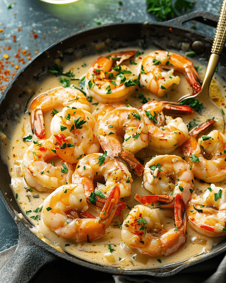 Creamy Garlic Prawns (Shrimp)