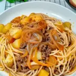 Fideo with Potatoes and Ground Beef