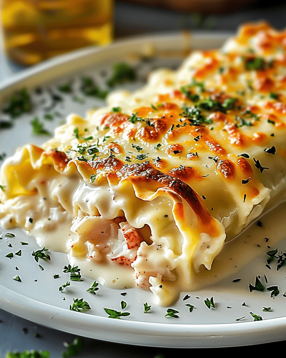 Lobster & Crab Stuffed Lasagna Rolls