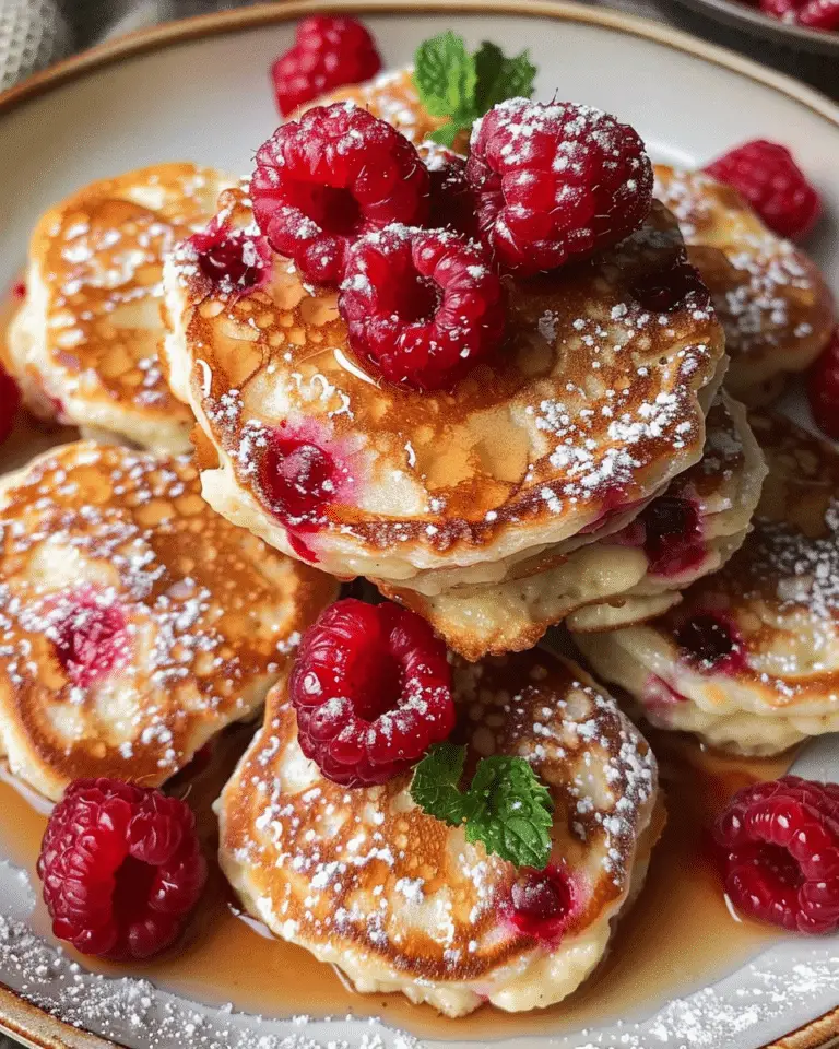 Raspberry Almond Cottage Cheese Pancake Bites