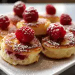 Raspberry Almond Cottage Cheese Pancake Bites