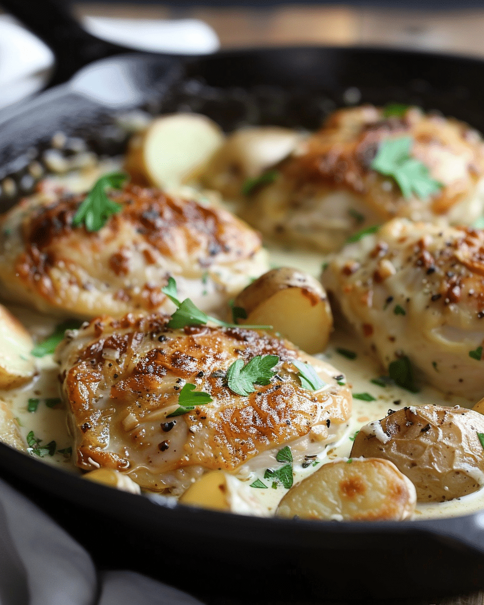 Creamy Garlic Chicken Potatoes