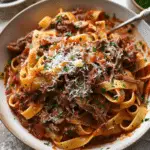 Slow Cooked Shredded Beef Ragu Pasta