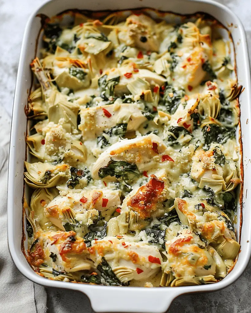 Spinach Artichoke Chicken Bake