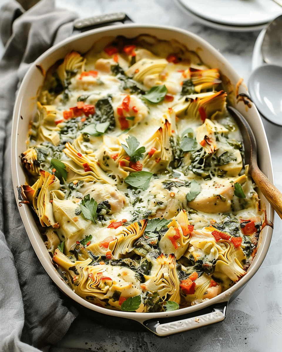Spinach Artichoke Chicken Bake