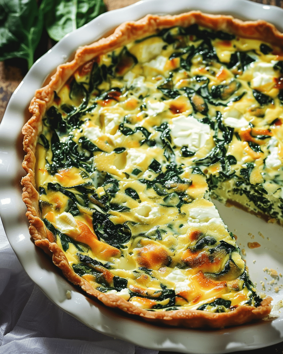Cottage Cheese and Spinach Crustless Quiche