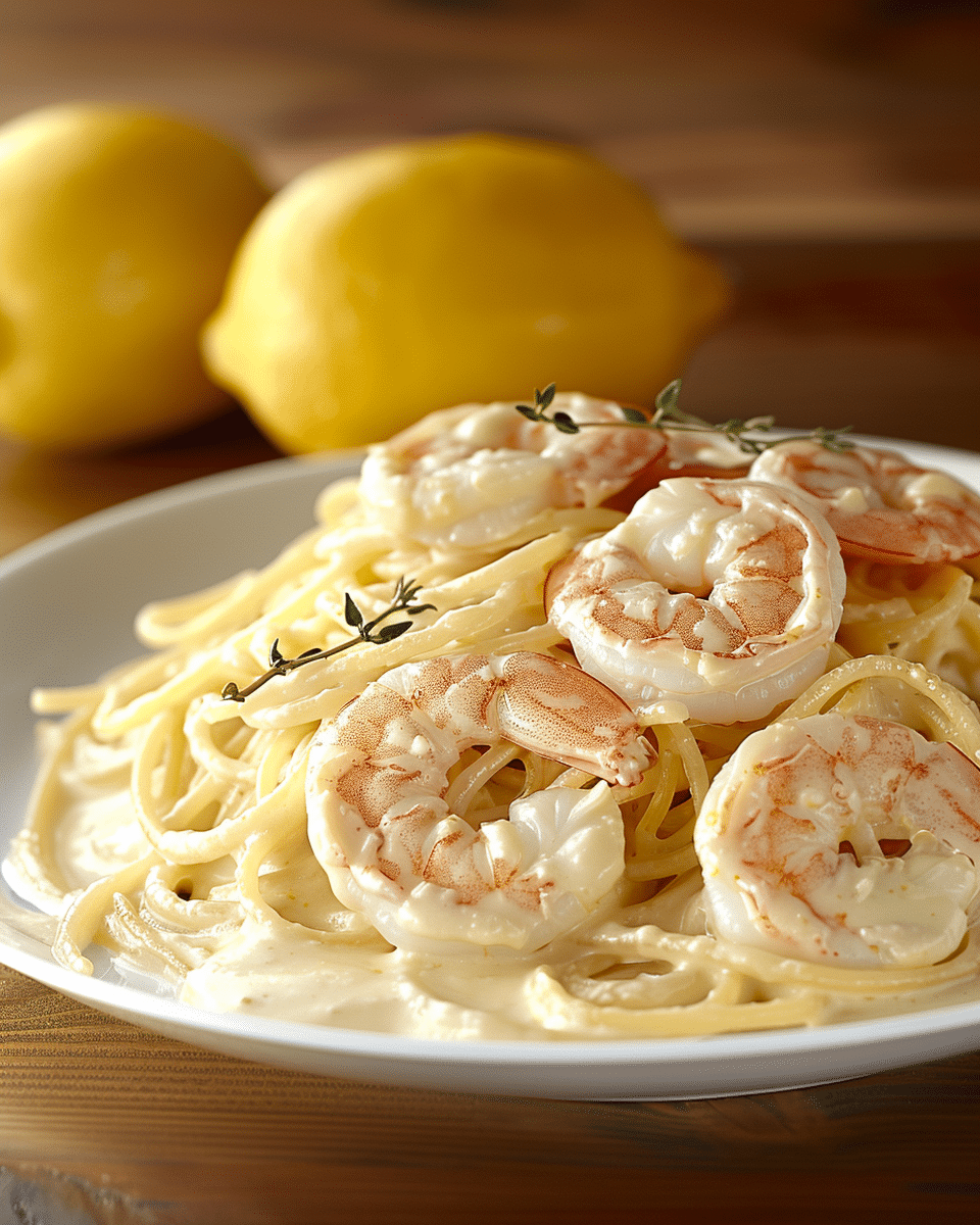 Angel Kiss Creamy Lemon Shrimp Linguine
