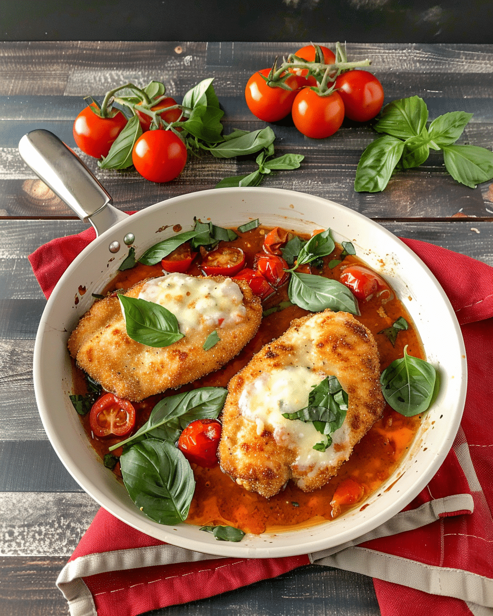 Cheesy Garlic Tomato Chicken