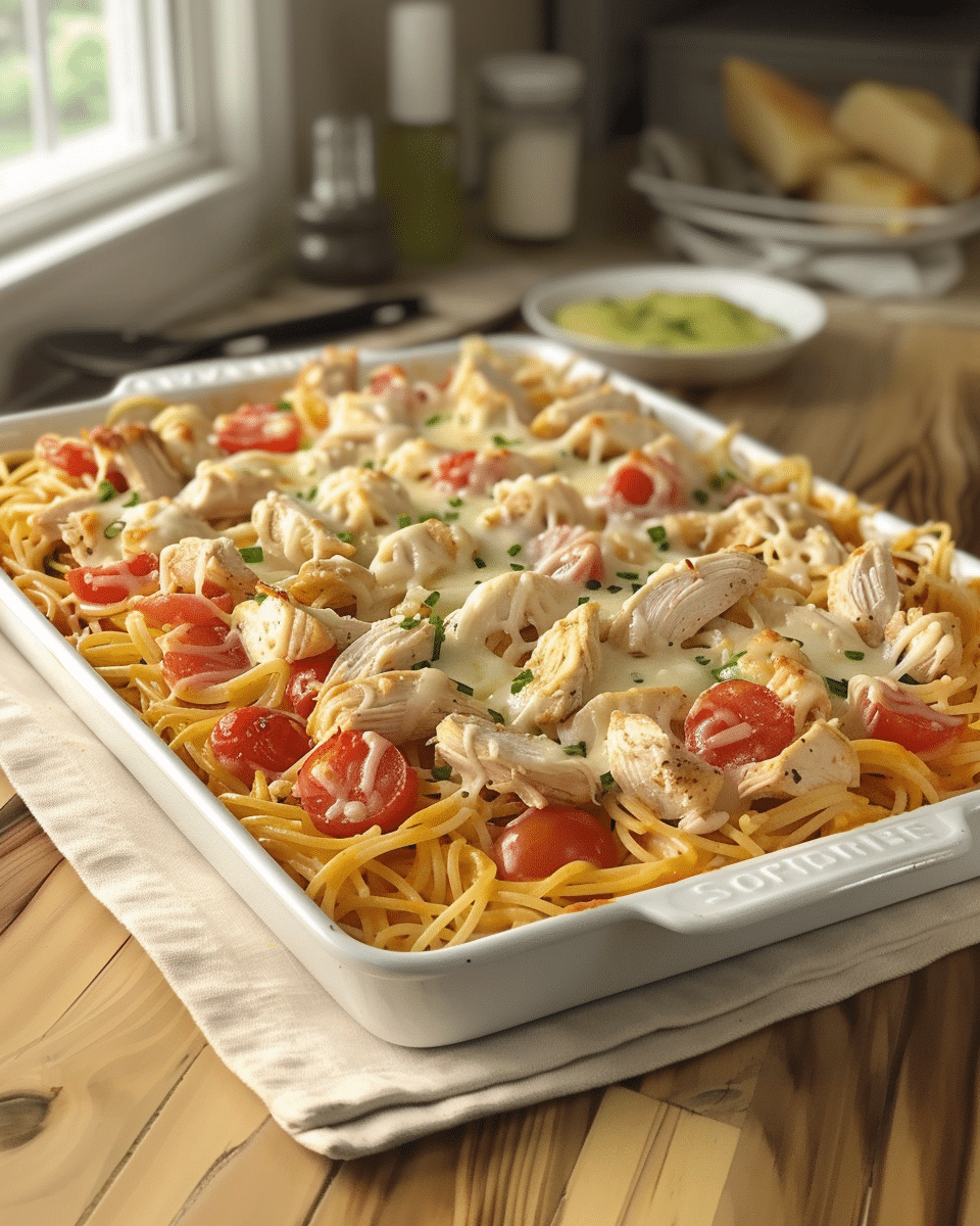 Creamy Chicken Spaghetti Casserole