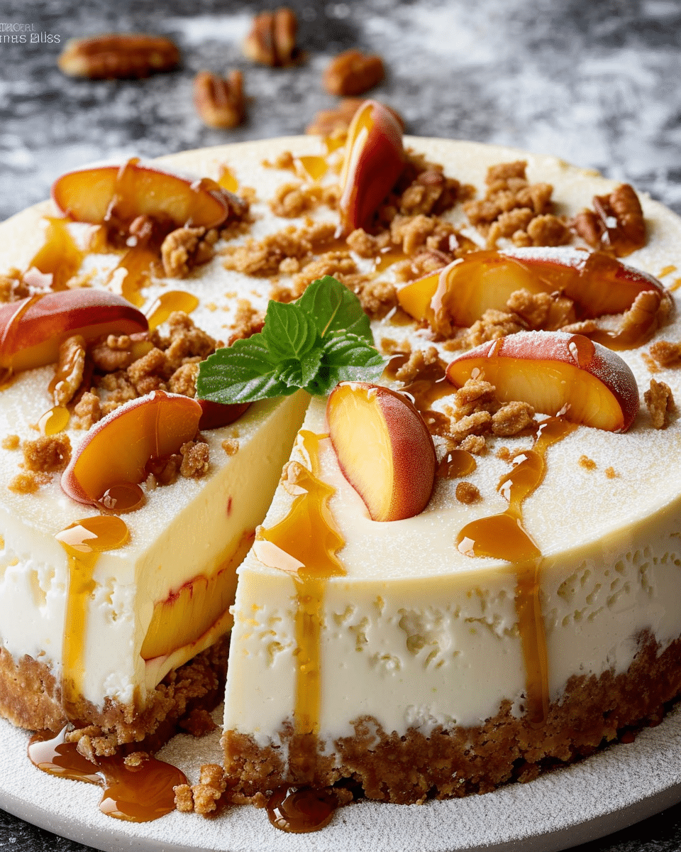 Peach Cobbler Cheesecake Delight