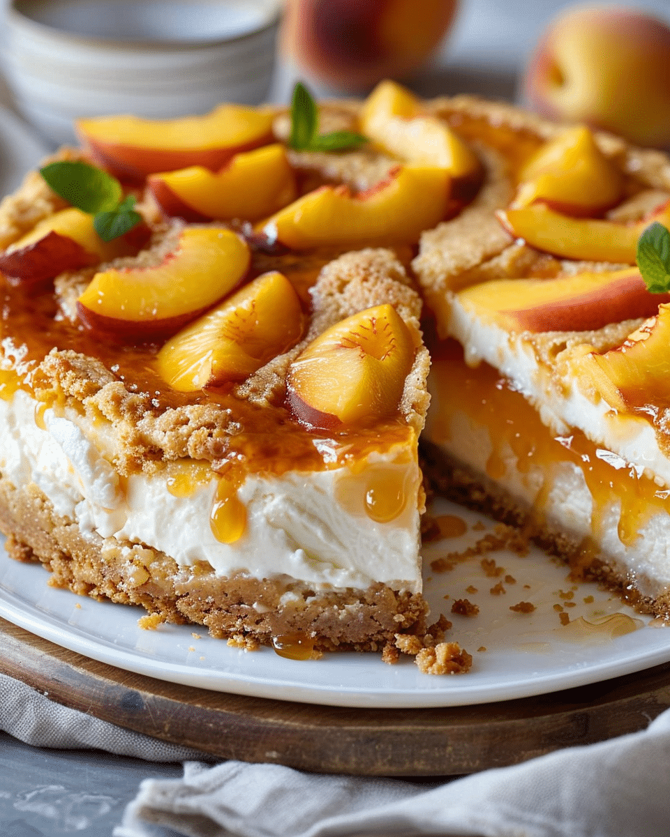 Peach Cobbler Cheesecake Delight