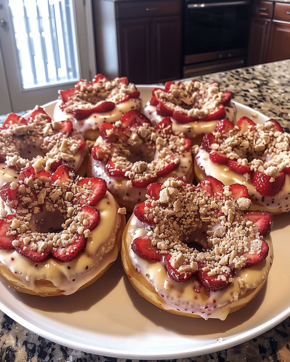Strawberry Cheesecake Stuffed Donuts
