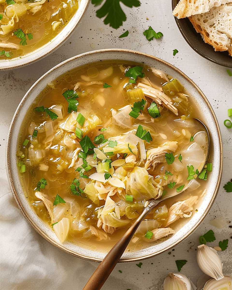 Chicken and Cabbage Soup with Ginger