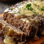 Crockpot French Onion Meatloaf With Melted Swiss Cheese