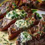 Garlic Butter Steak With Parmesan Cream Sauce