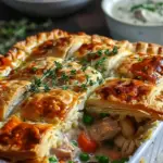 Savory Turkey Pot Pie Casserole Recipe Easy Puff Pastry Dinner