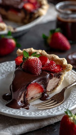 Chocolate Covered Strawberry Pie