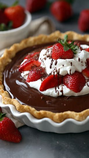 Chocolate Covered Strawberry Pie