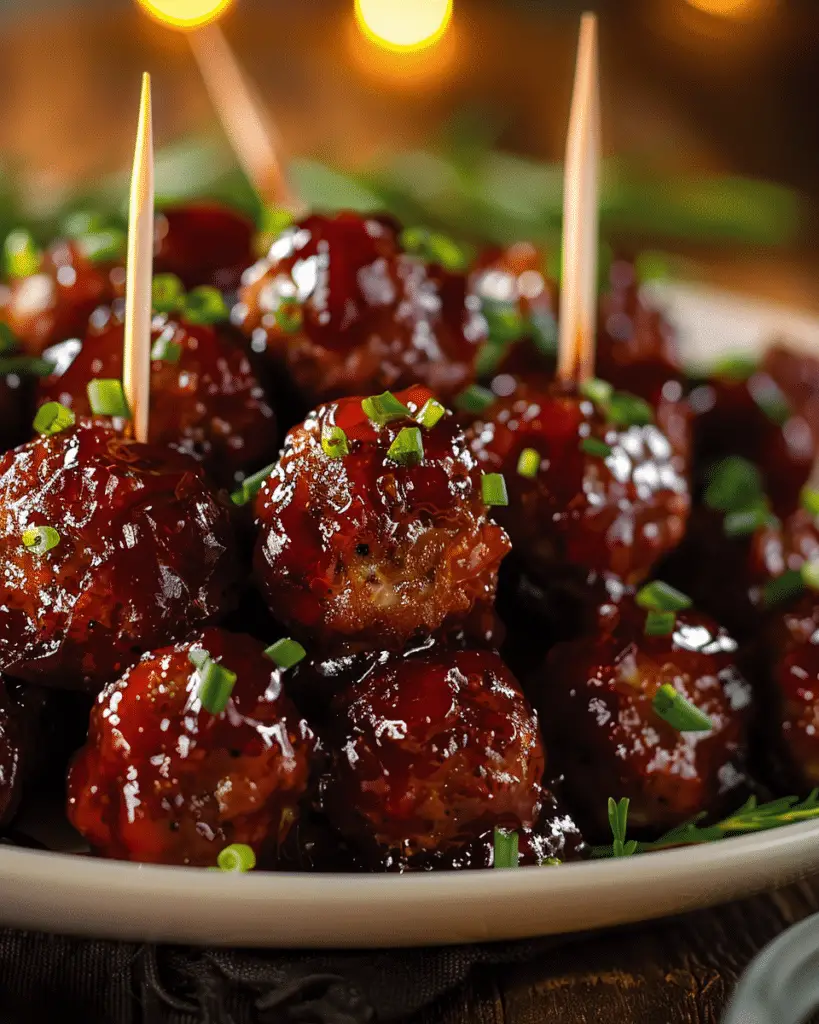 Holiday Spiced Grape Jelly Cocktail Meatballs