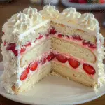 Strawberries and Cream Dream Layer Cheesecake Cake