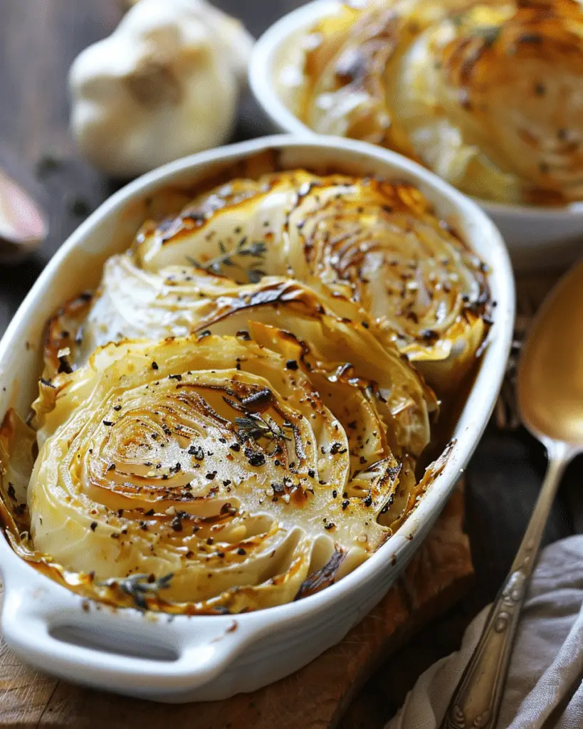 Easy Roasted Cabbage with Amazing Onion Dijon Sauce