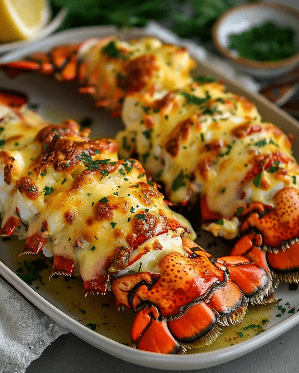 Cheesy Garlic Butter Lobster Tails