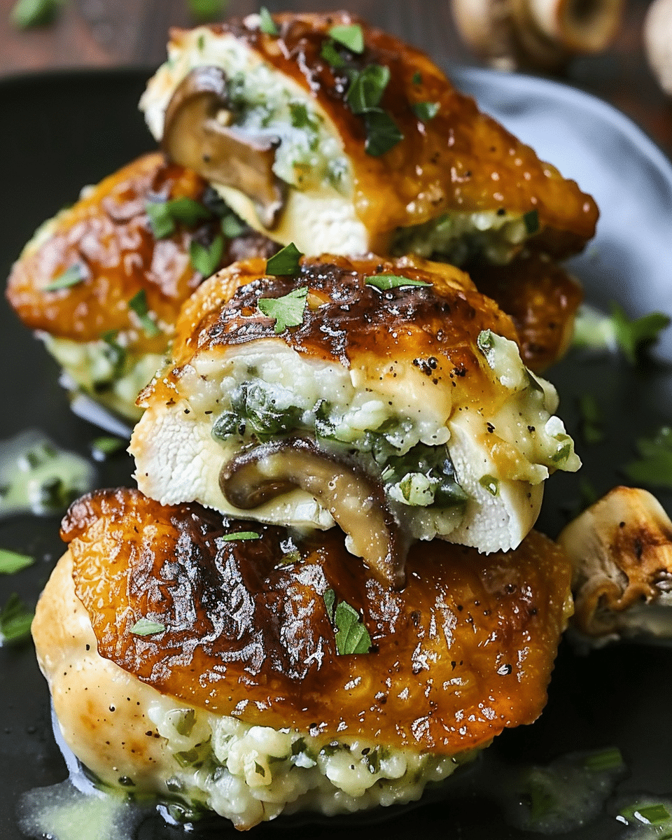 Garlic Butter Mushroom Stuffed Chicken Will Delight You!