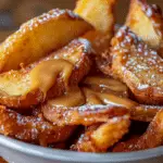 Air Fried Apple Wedges with Caramel Whipped Cream