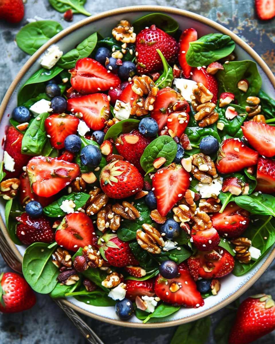 15-Minute Strawberry Spinach Salad