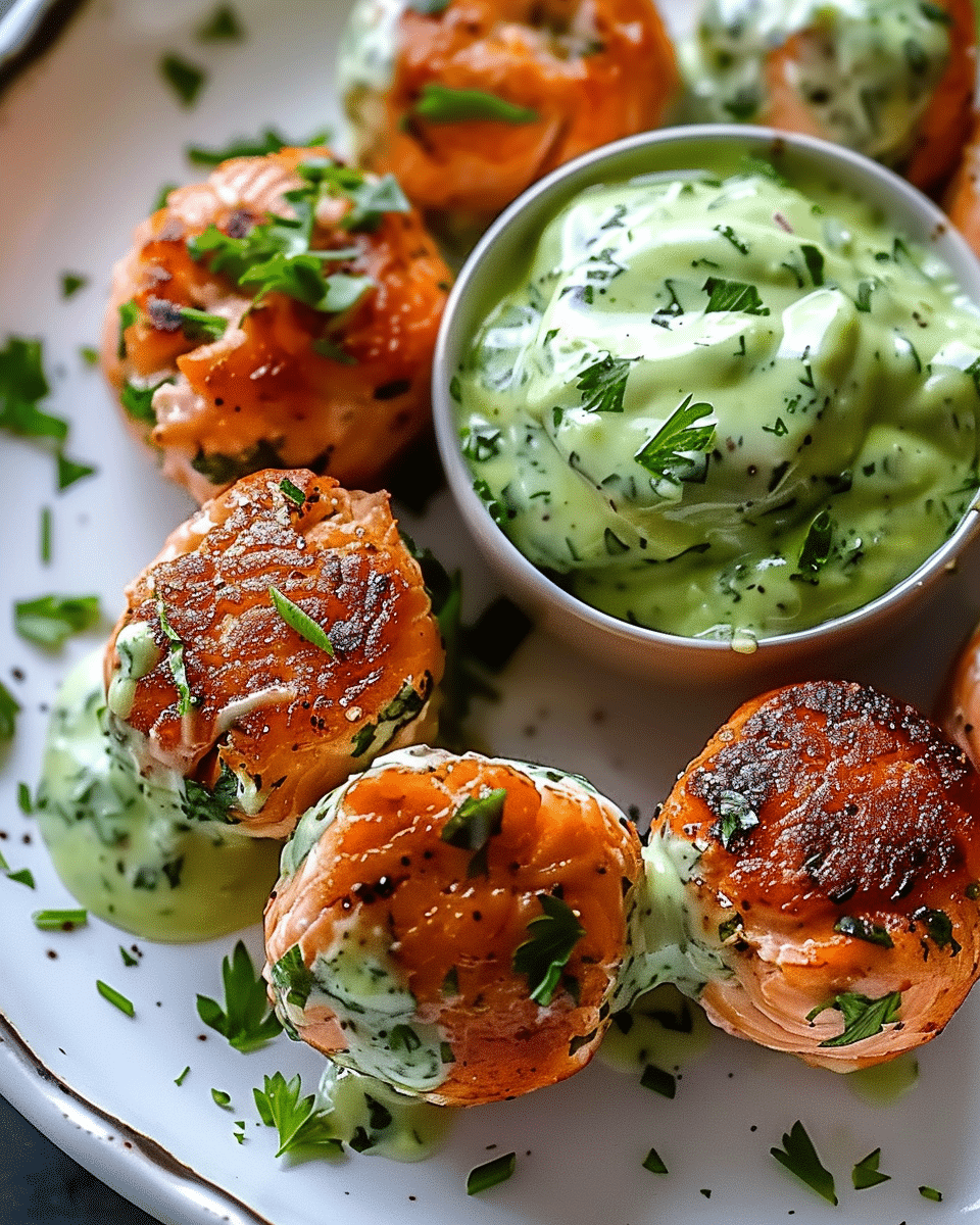 Salmon Balls with Creamy Avocado Sauce: Healthy Dinner Ideas