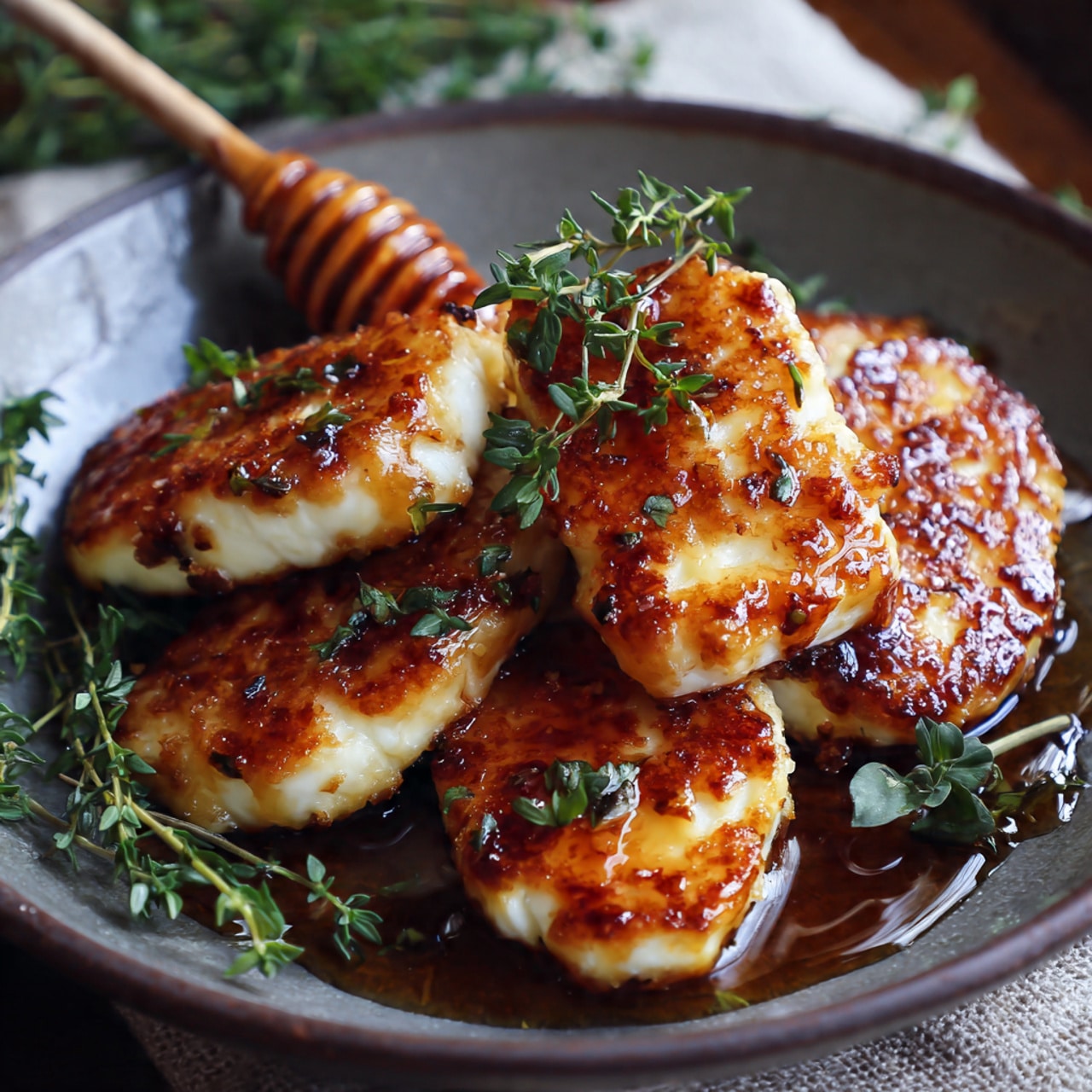 Halloumi with Honey and Thyme