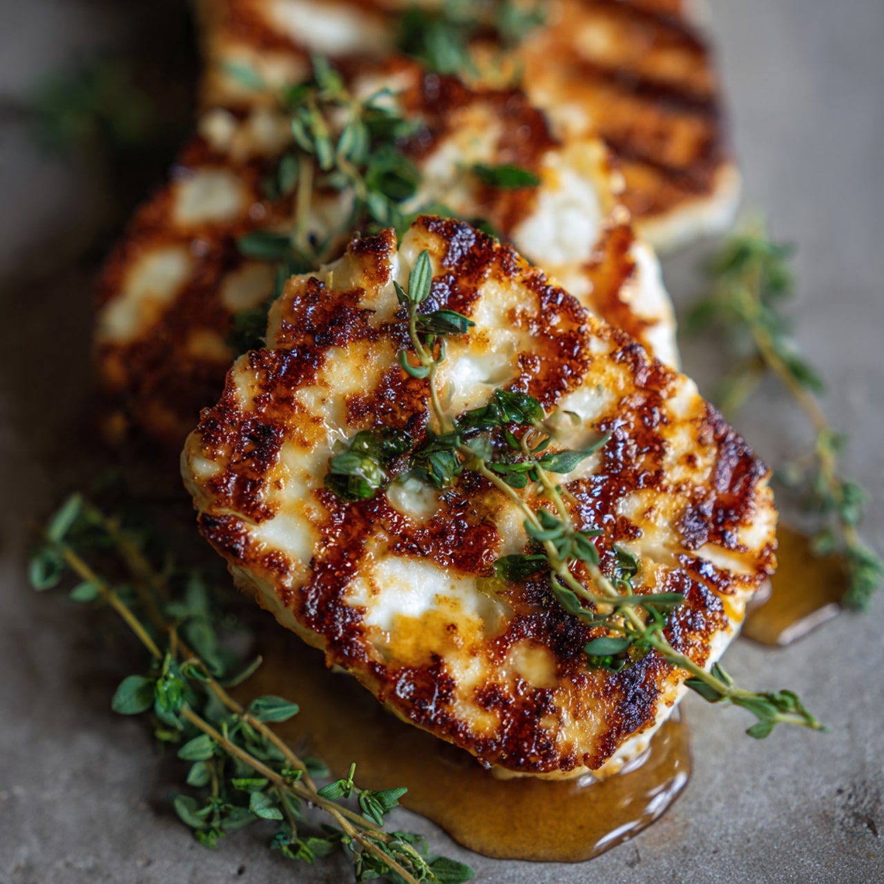 Halloumi with Honey and Thyme