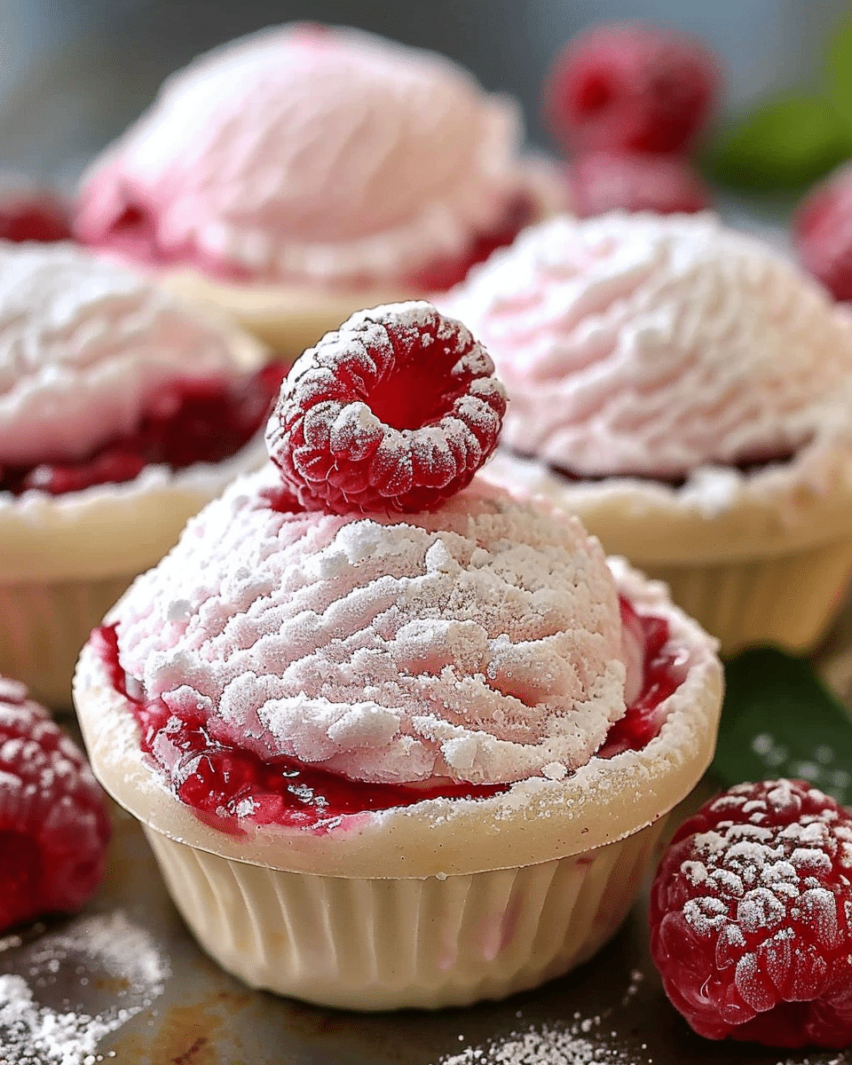 Raspberry Snow Cream Cups