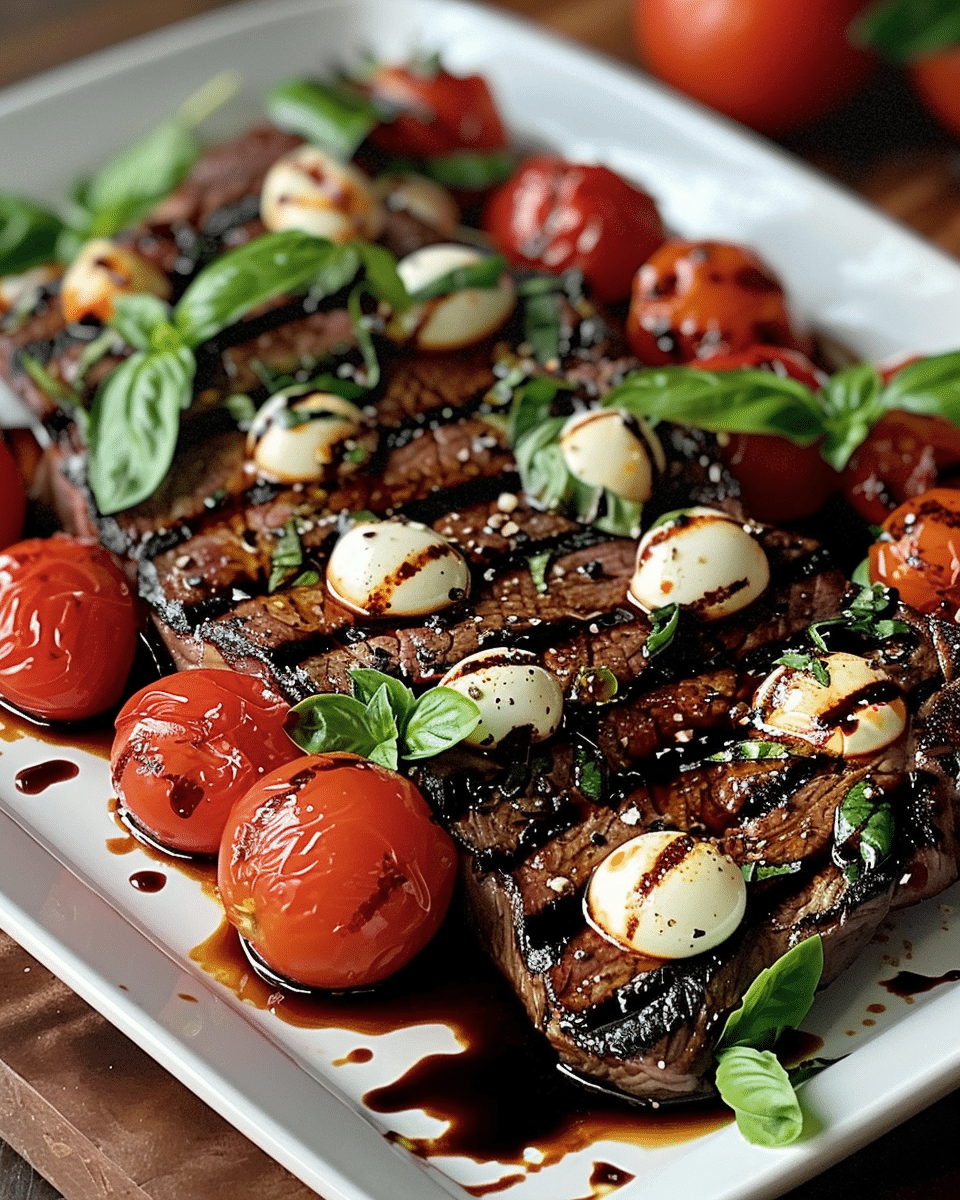 Balsamic Caprese Grilled Flank Steak