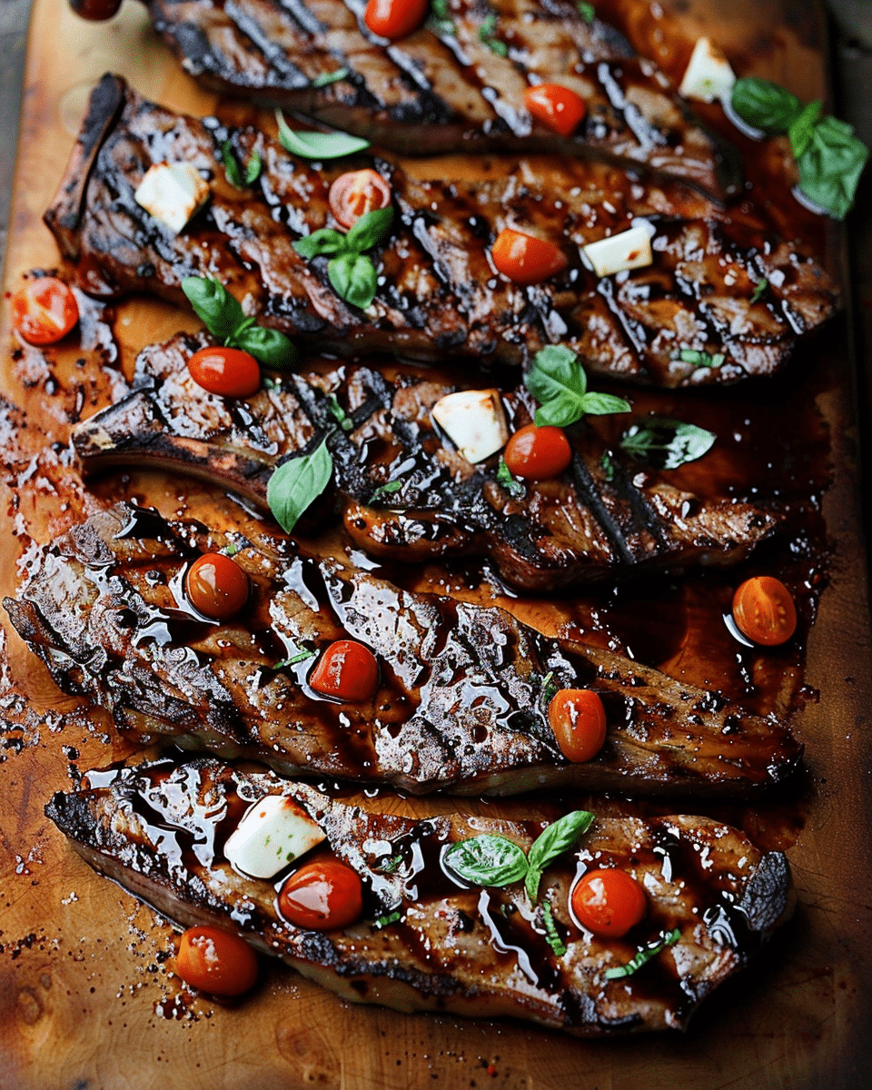 Balsamic Caprese Grilled Flank Steak