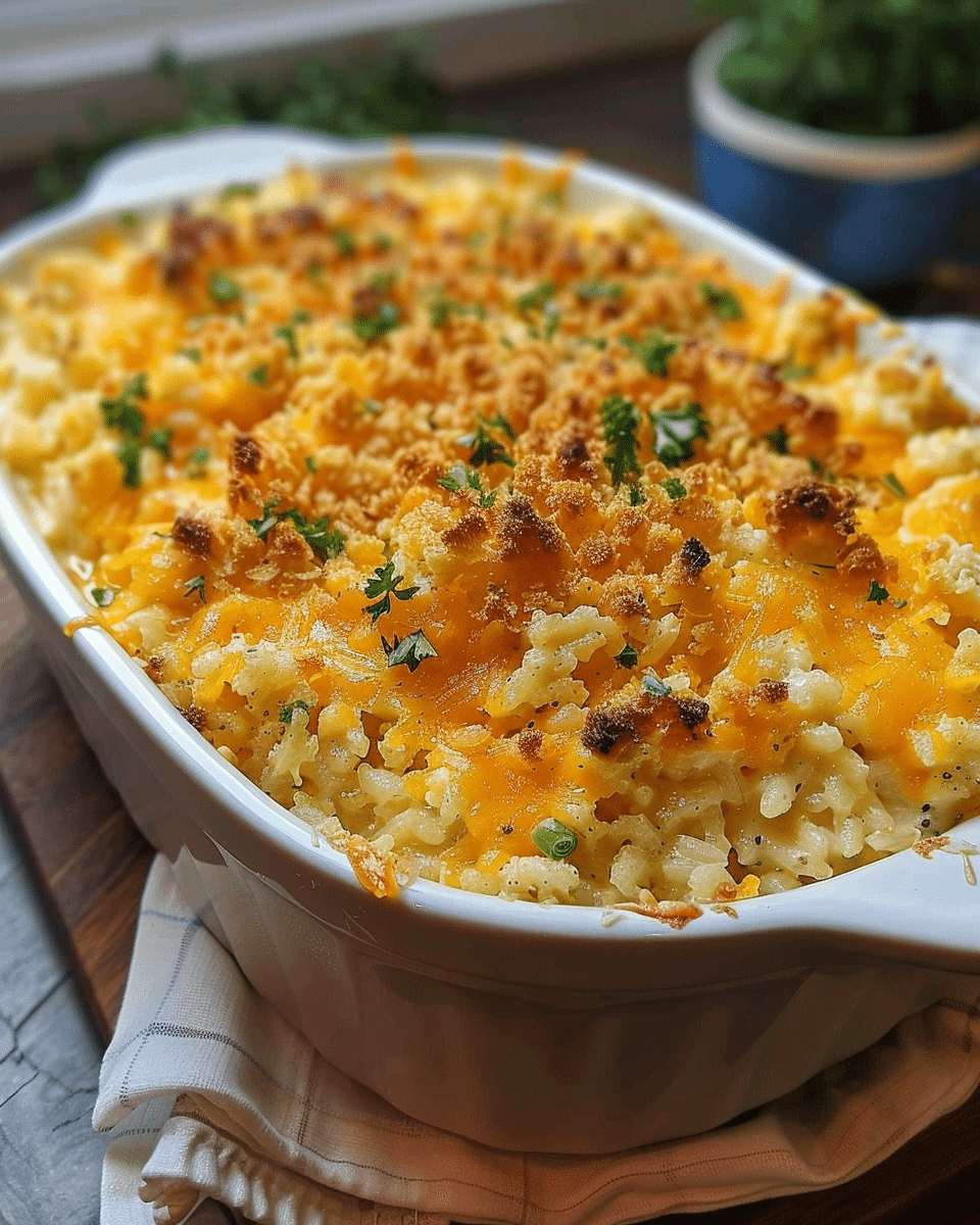 Creamy Cheesy Rice Casserole