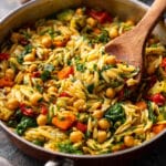 One Pot Fall Vegetable Orzo and Chickpeas
