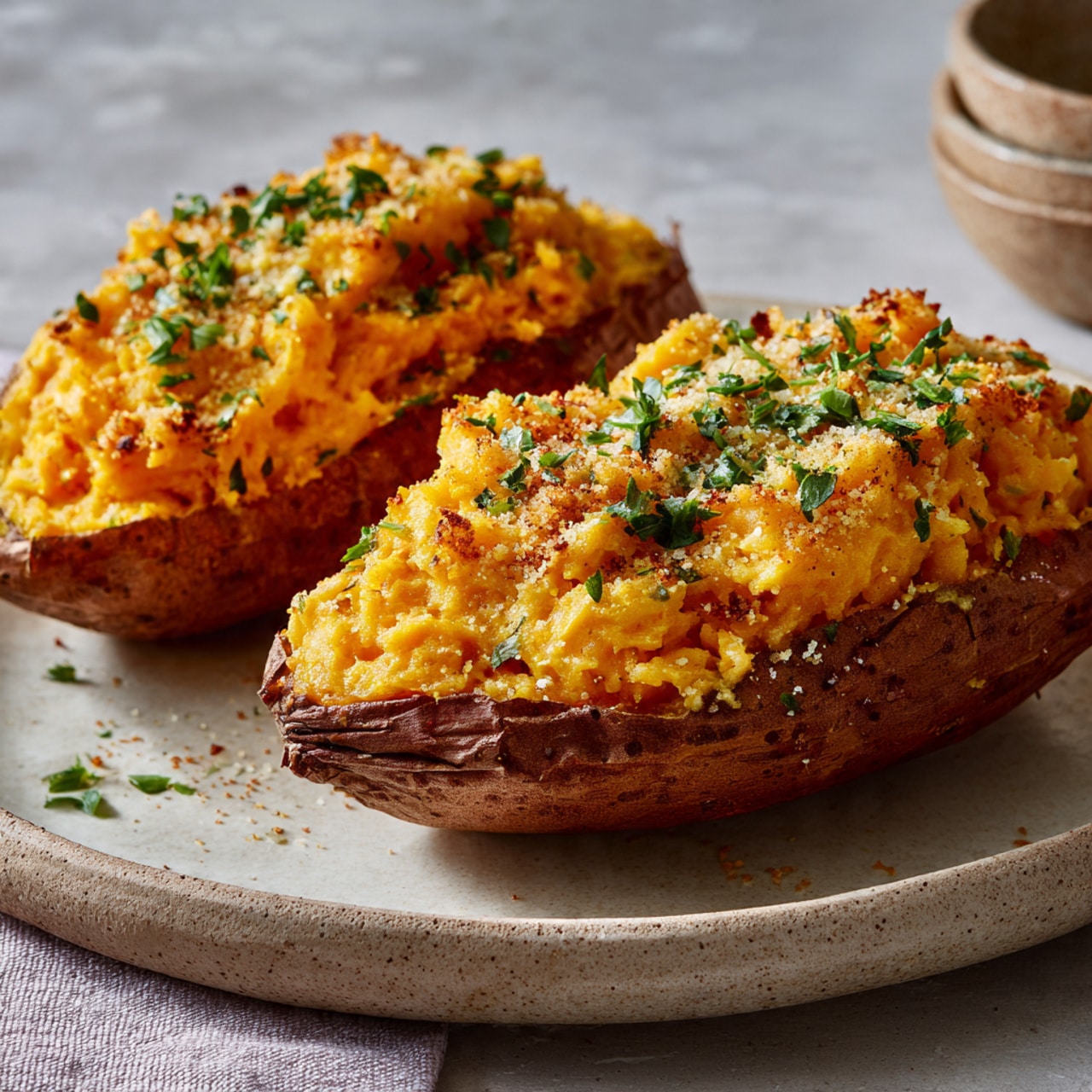 Twice Baked Sweet Potatoes