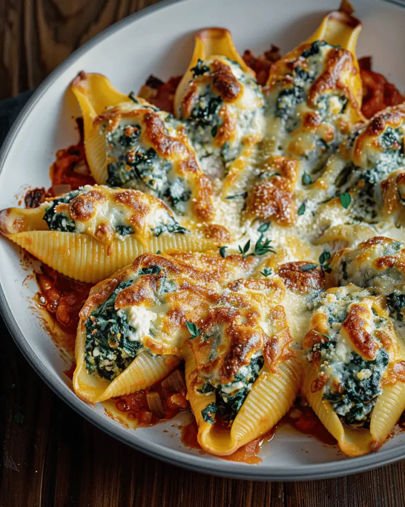 Stuffed Shells with Spinach and Ricotta – A Cozy and Cheesy Vegetarian Classic