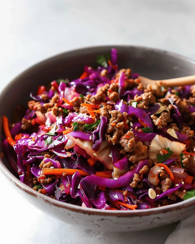 Healthy Ground Beef Cabbage Stir-Fry