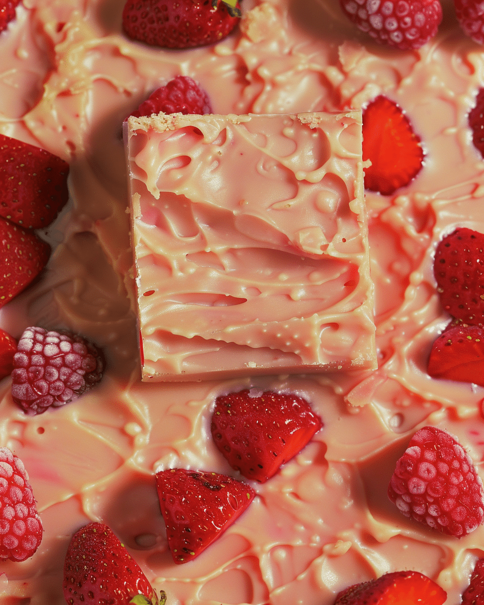 2 Ingredient Strawberry No-Bake Fudge