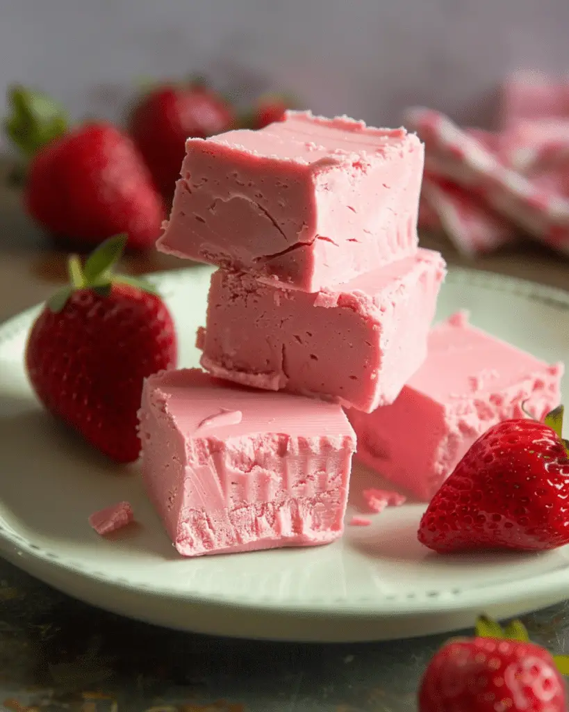 2 Ingredient Strawberry No-Bake Fudge