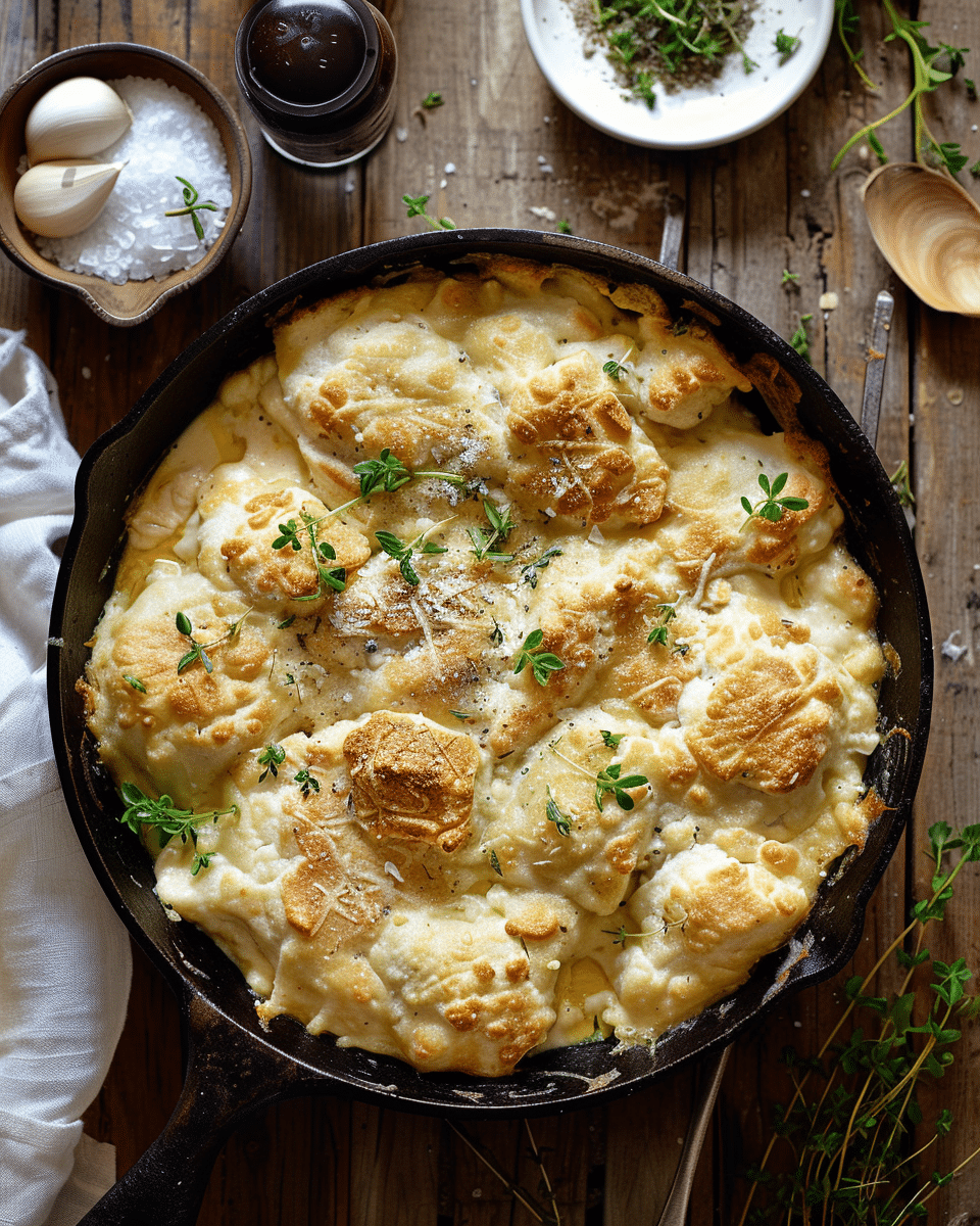 Budget-Friendly Chicken and Dumplings in a Cast Iron Skillet