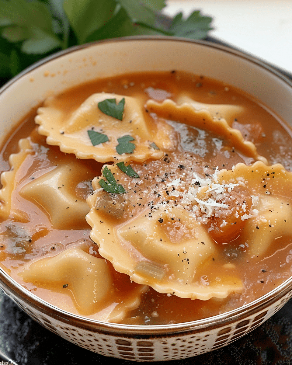 Creamy Tuscan Ravioli Soup Recipe
