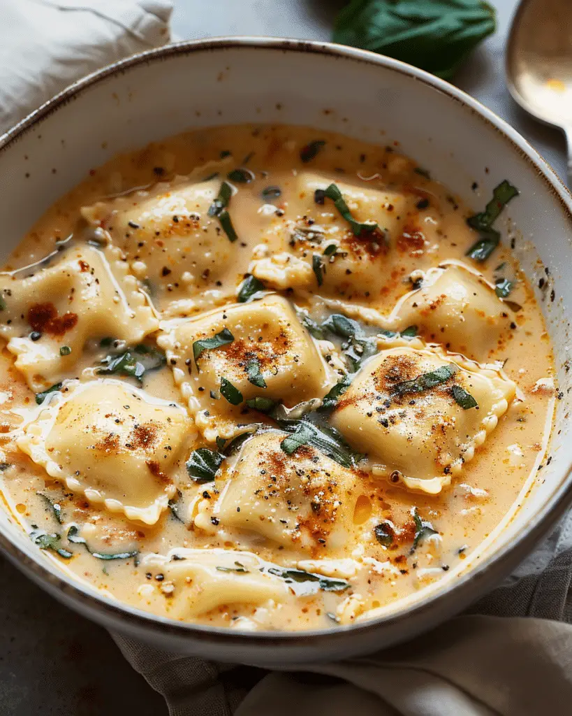 Creamy Tuscan Ravioli Soup Recipe