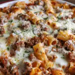 Cheesy Beef Rigatoni Bake