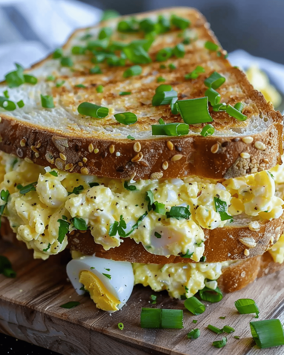 Creamy Egg Salad Sandwich Recipe Perfect for Easy Toasted Sourdough Lunch