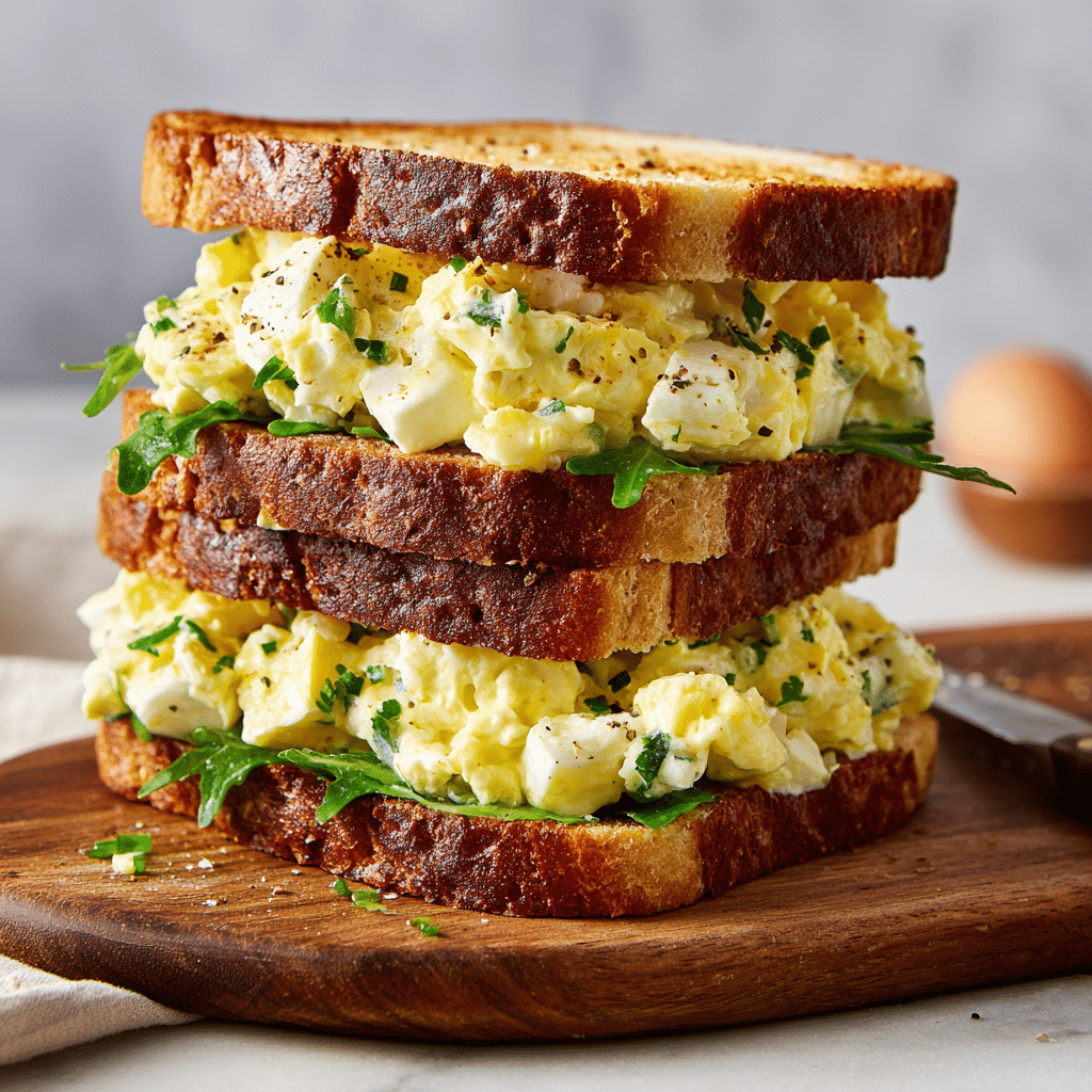 Creamy Egg Salad Sandwich Recipe Perfect for Easy Toasted Sourdough Lunch