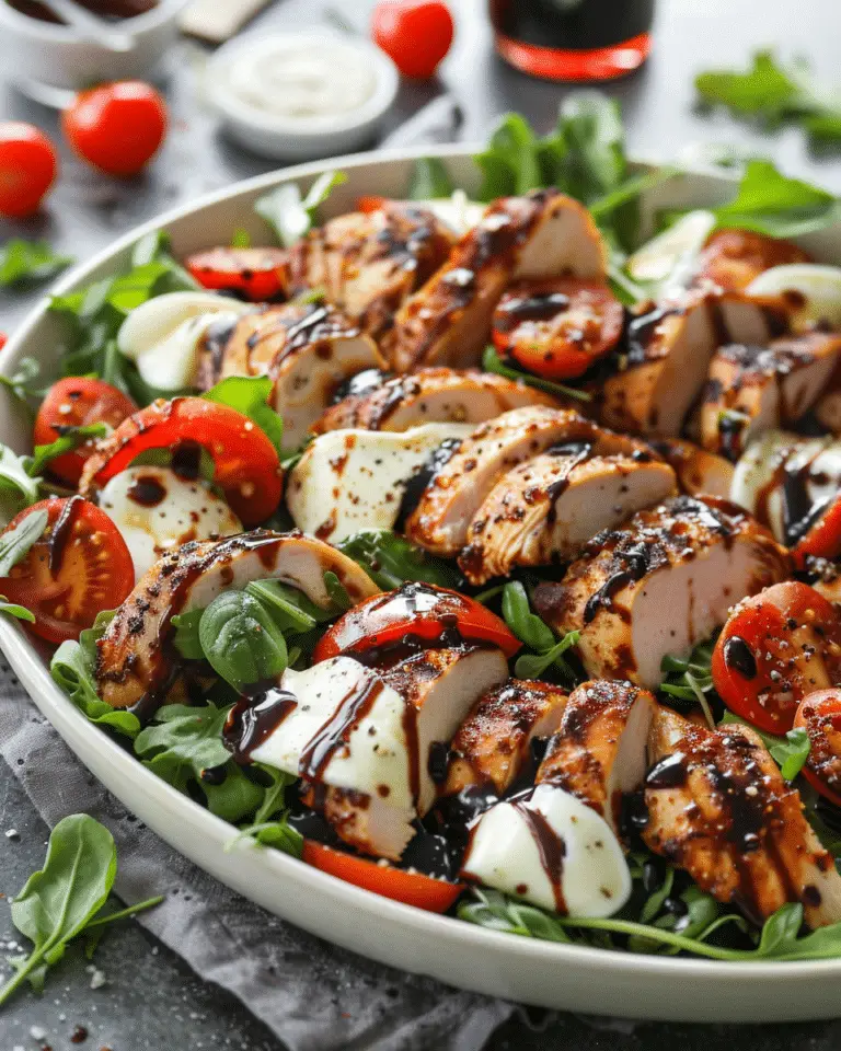 Baked Marinated Chicken Salad with Mozzarella and Balsamic Vinaigrette