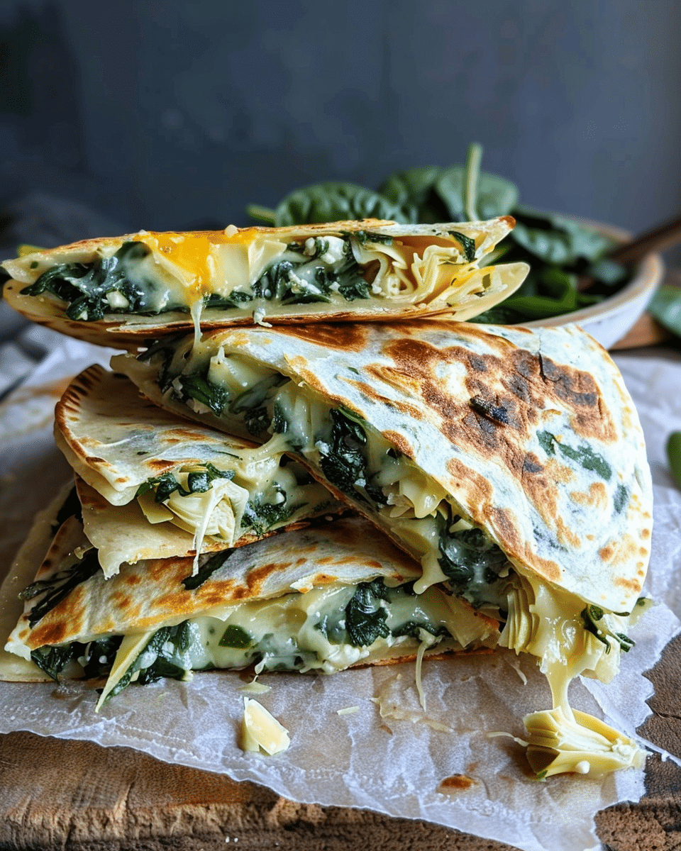Savory Spinach Artichoke Quesadillas